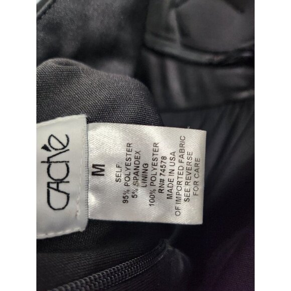 Cache Womens Dress Size Medium Black Halter Tie Belt Buckle Detail Bra Cup Party - Picture 6 of 8